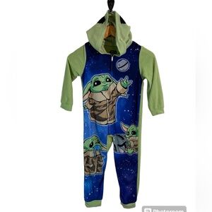 Boys Star Wars One Piece Zip Up Hooded Pajamas